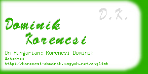 dominik korencsi business card